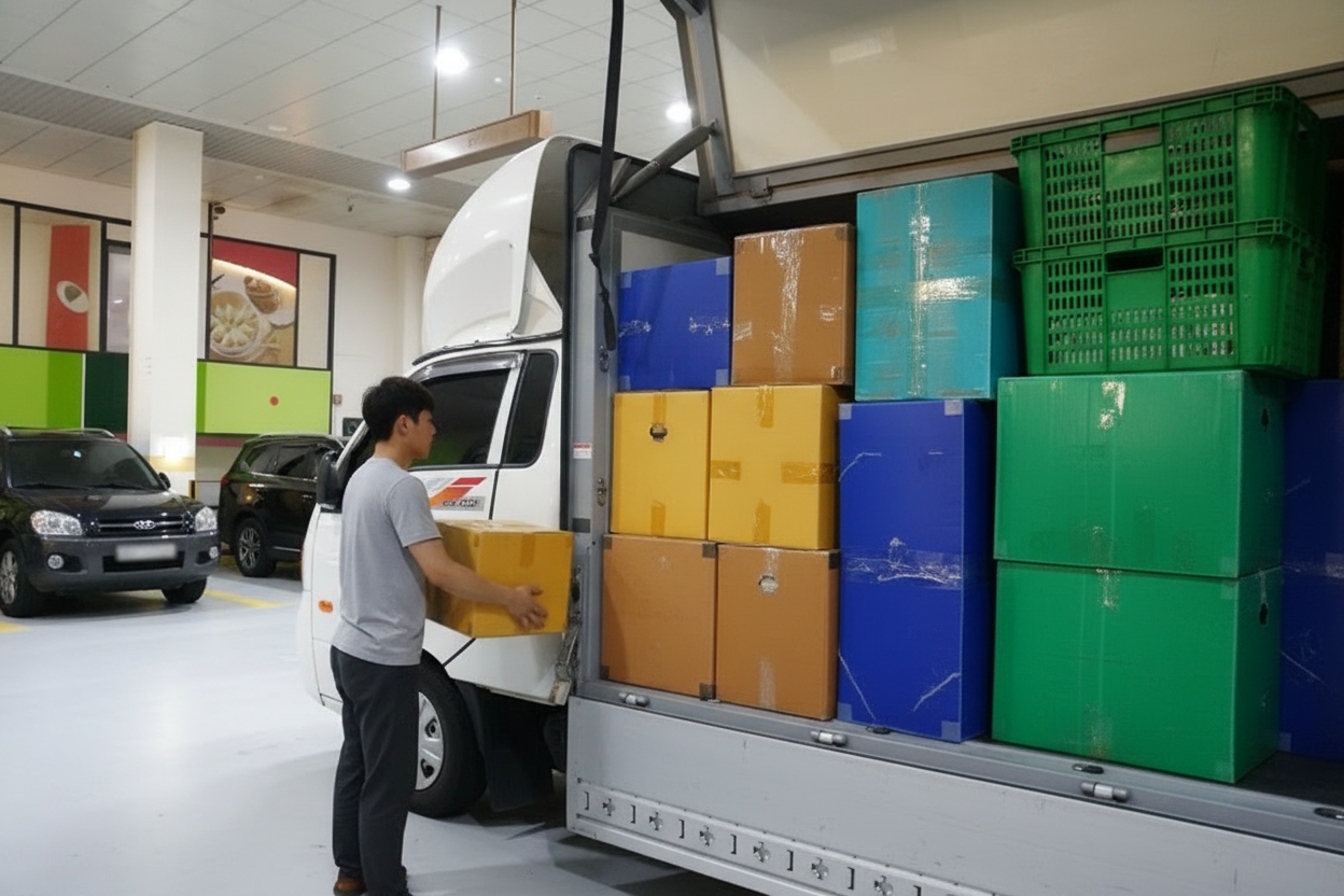 용달차에 이삿짐이 가득 적재된 모습 1