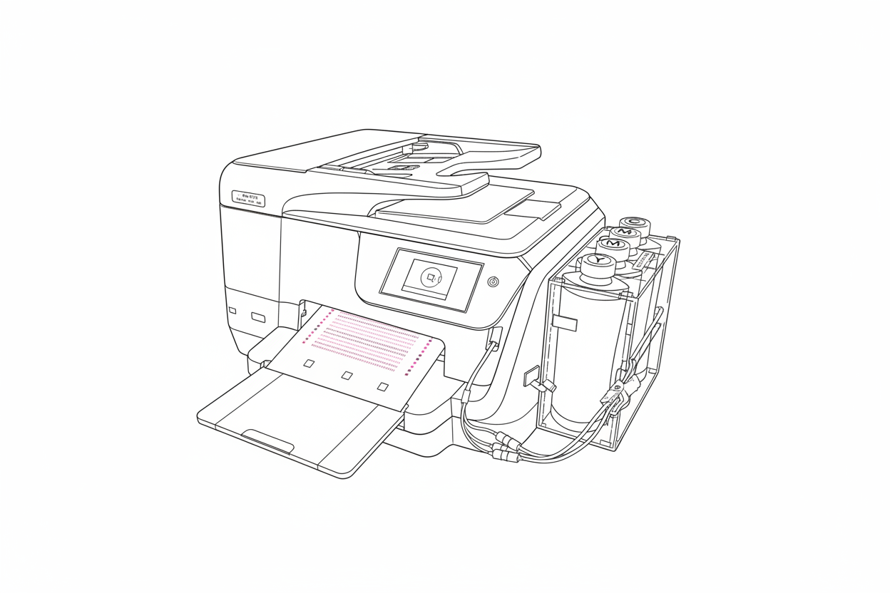 소형 복합기의 라인드로잉 이미지