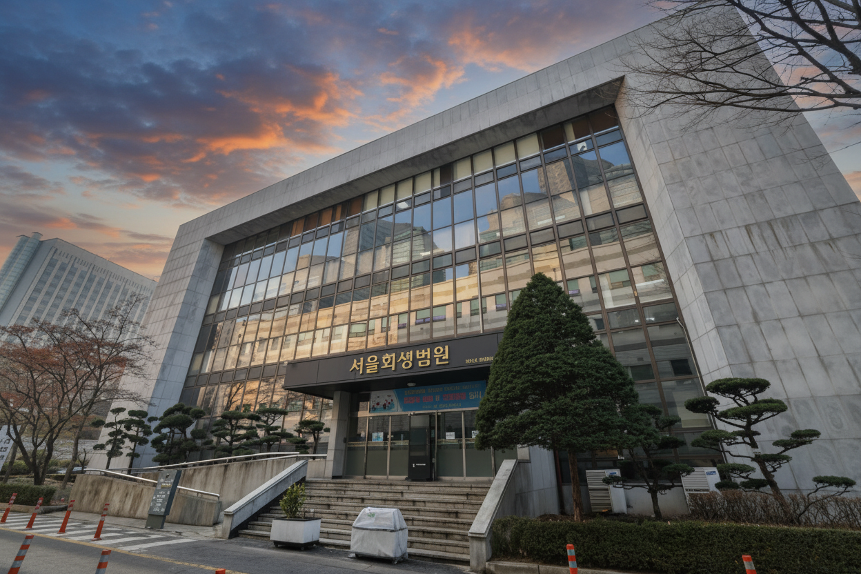 늦은 오후 서울회생법원 건물의 모습