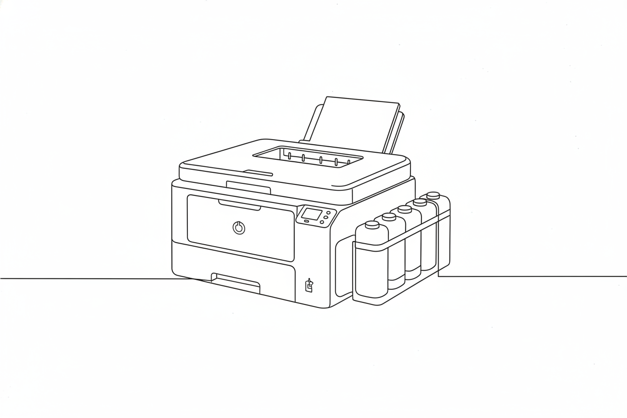 소형 복합기의 라인드로잉 이미지