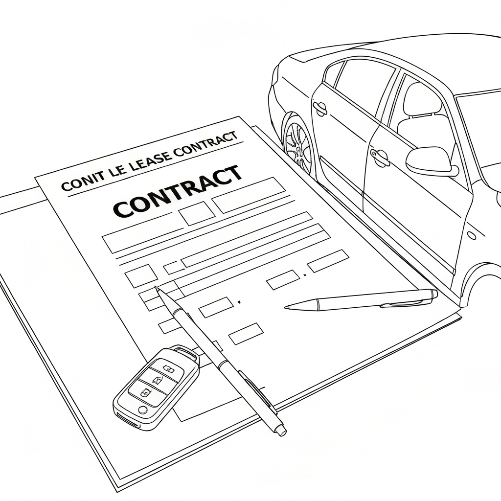 펜이 놓인 계약서가 대리점의 자동차 현장이다.