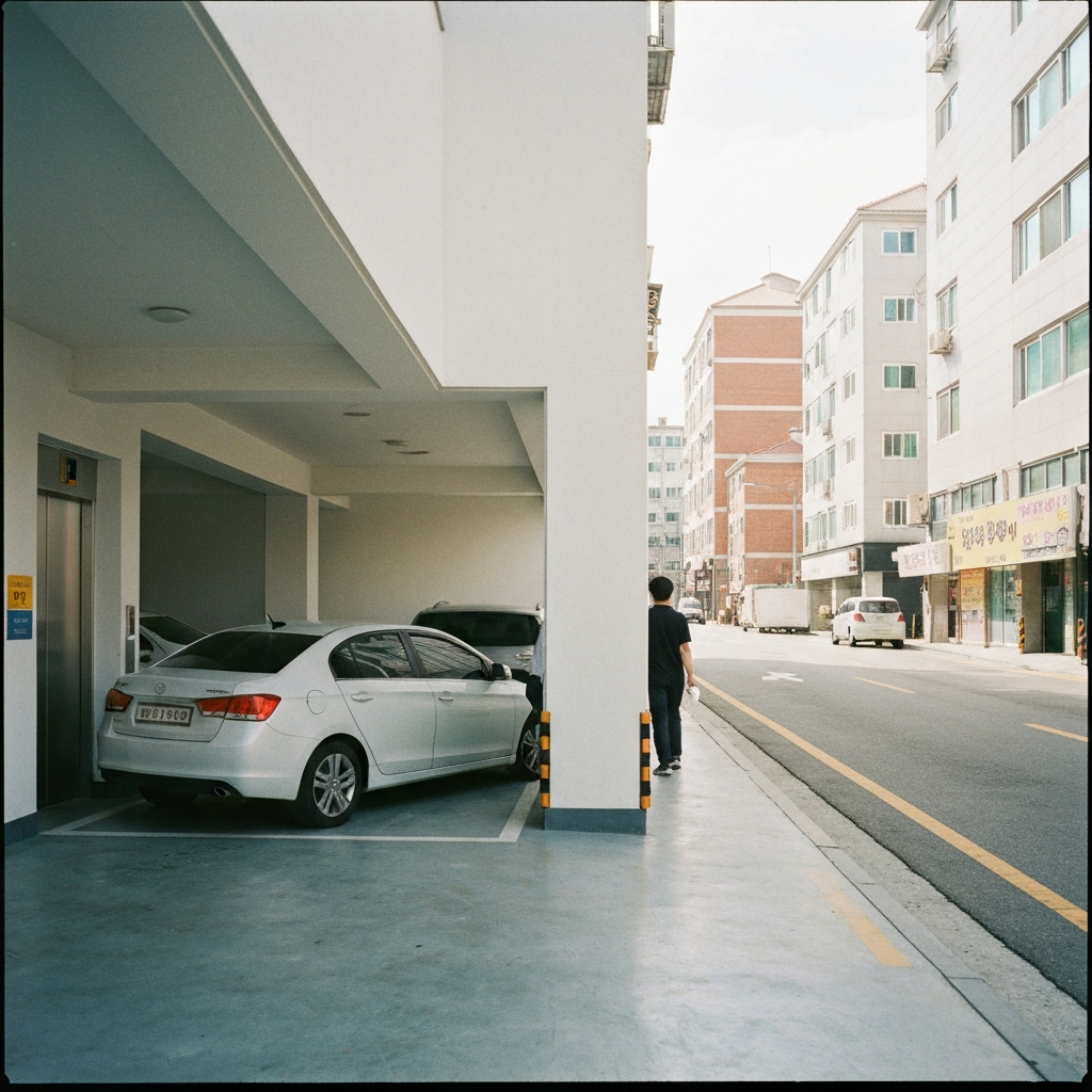 장기렌트카가미니멀한거리로이어지는모습.