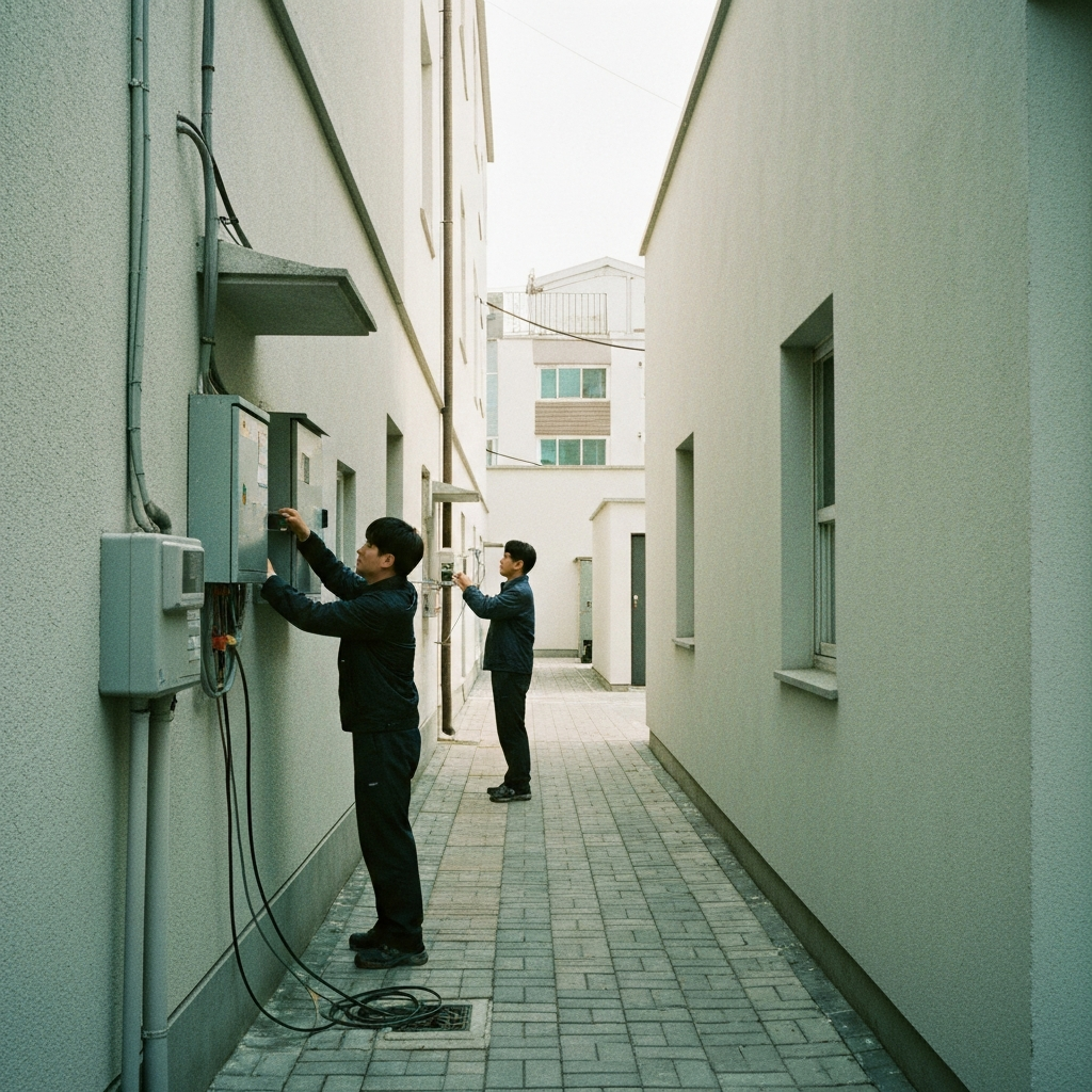 인터넷 기사, 오래된 분전함과 모뎀 점검.