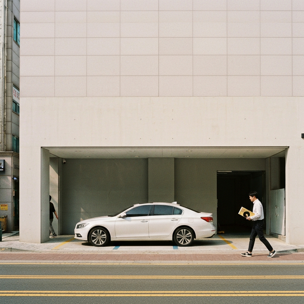 장기 렌터카에 다가선 한 사람.