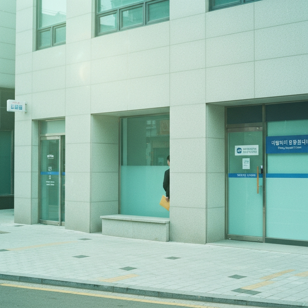 작은 금융지원센터 앞 한적한 거리.