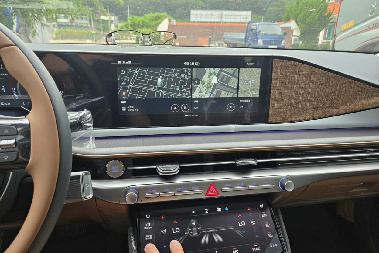 장기렌트한 자동차의 계기판을 보여주는 사진