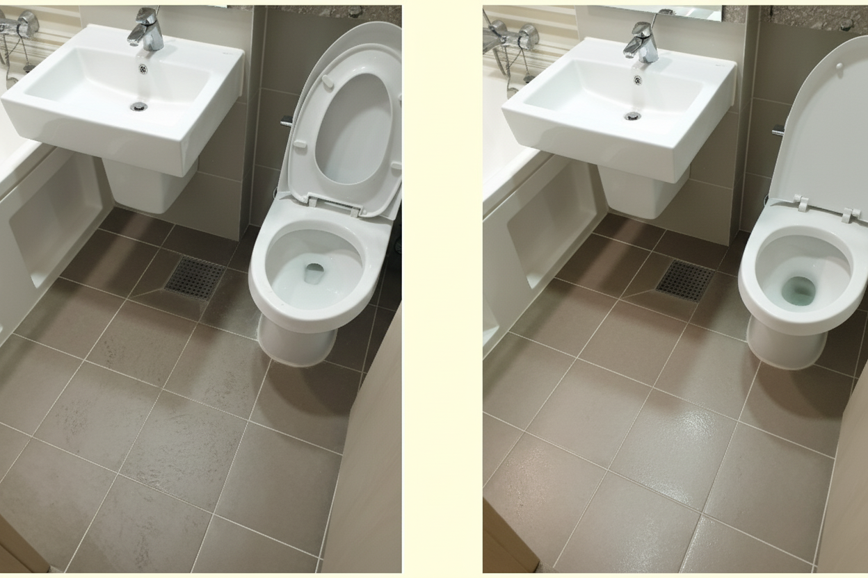 청소가 완료된 화장실의 모습