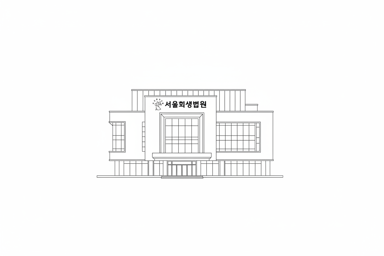 회생법원 건물의 라인드로잉 이미지